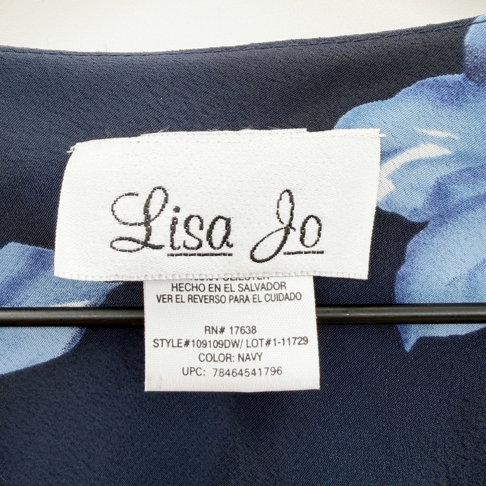 Vintage 90's Floral Sleeveless Midi Dress in Blue Size Large - Picture 6 of 7